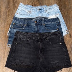 American Eagle Outfitters Women's Jean Shorts - Black, Blue, Light Blue